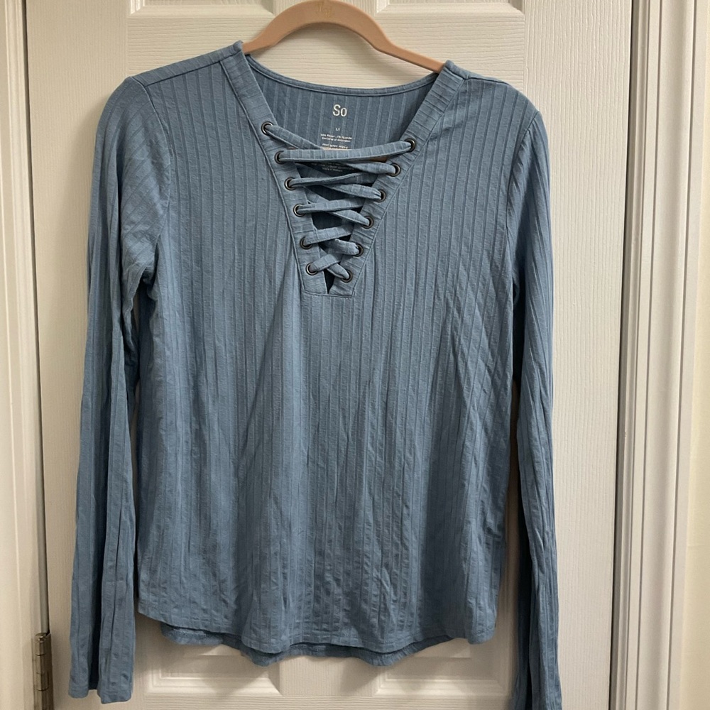 SO periwinkle long sleeve top